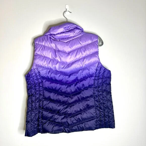 Talbots Puffer Vest Ombré Bright Purple Down Fill Winter Cozy Apres Sz XLP - Picture 6 of 6